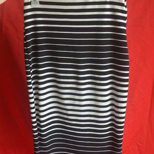 Brat Star Medium Black and White Striped Midi Skirt